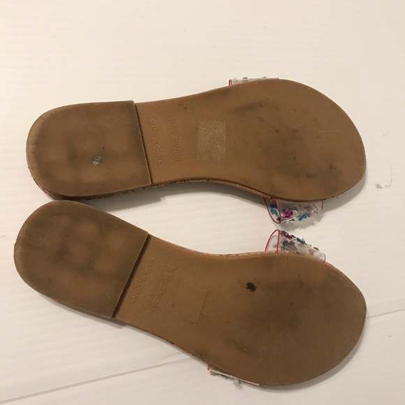Betsy Johnson embellished beads slide on flat sandals fits size 8 - Picture 7 of 7